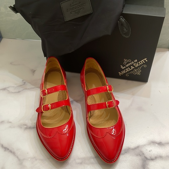 Office of Angela Scott Miss Margo Candy Apple Red Mary Jane Shoes - Picture 2 of 7